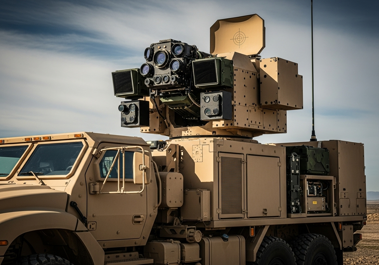 Vehicle mounted mobile laser defense system close combat